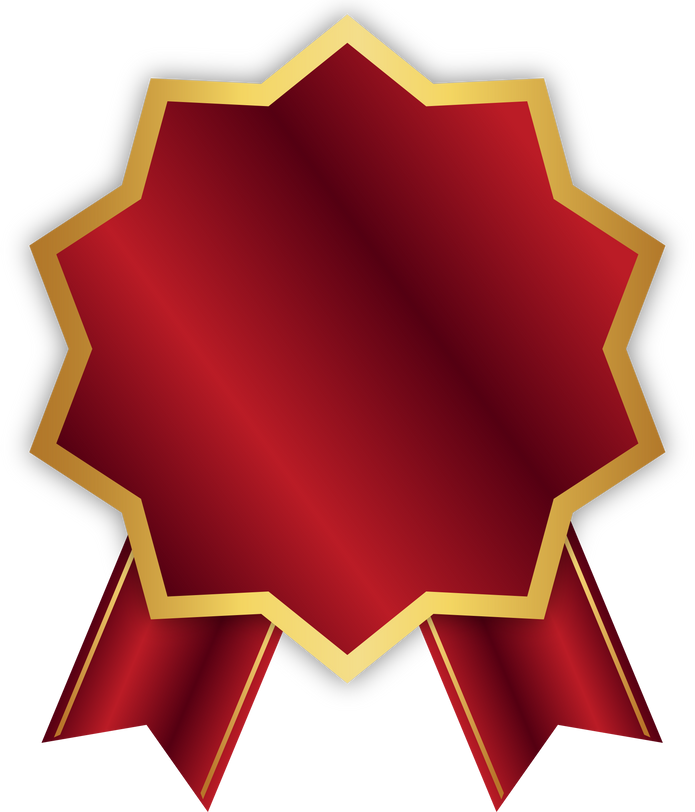 Red and Gold Certificate Badge